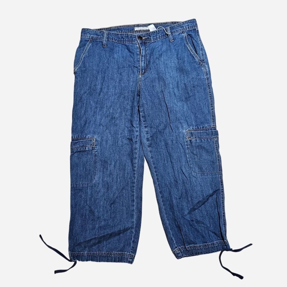 y2k boho festival denim cargo capris with ties